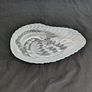 Waltherglas Frosted And Clear Glass Swan Platter